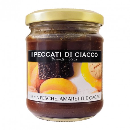 CREMA DI PESCHE, AMARETTI E CACAO 200gr