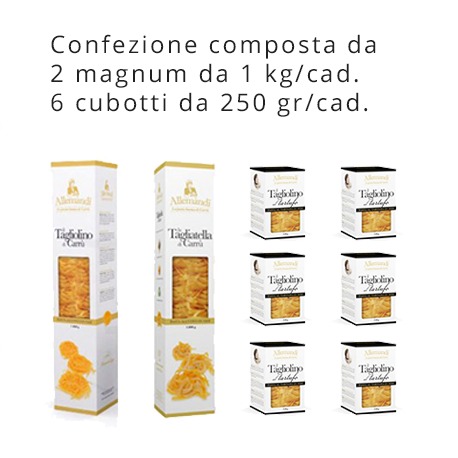 Conf. 6 Cubotti 250 gr. + 2 Magnum 1 kg. Pasta Allemandi