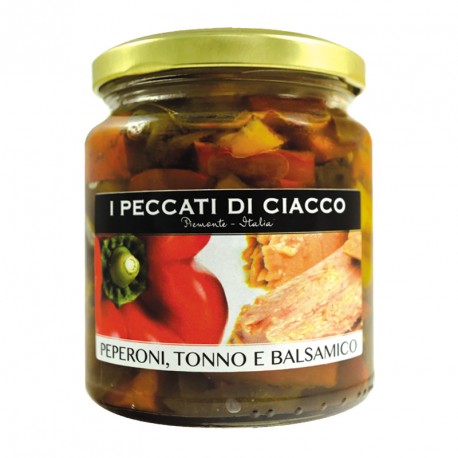 ANTIPASTO CON PEPERONI, TONNO E ACETO BALSAMICO 180gr