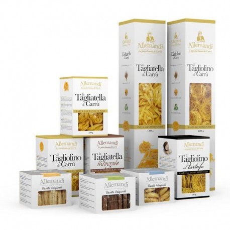 Pasta Allemandi - 2 conf. da 1kg di pasta, 3 conf. da 250 gr di pasta e 6 conf. da 200 gr di biscotti a scelta